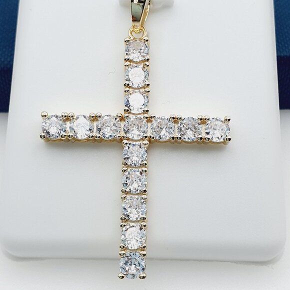 14K Gold Plated Cubic Zircon Pendant, INUS1BR027 - Picture 1 of 9